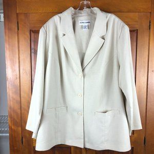 ALFRED DUNNER Vintage Linen Blend Cream Blazer